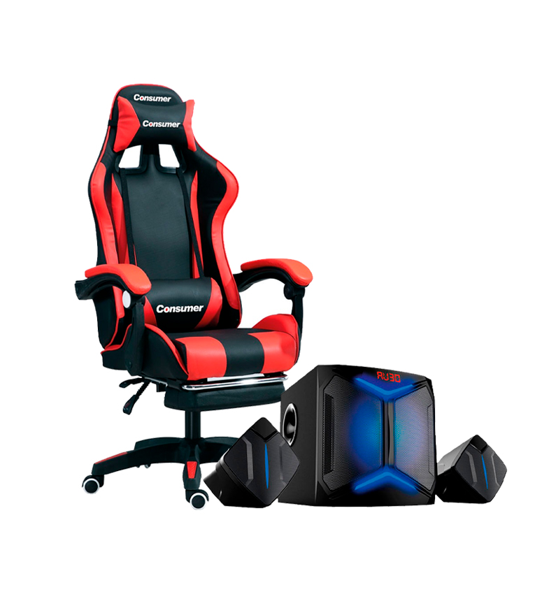 SILLA GAMER ROJO+SPEAKER SPIDER CONSUMER