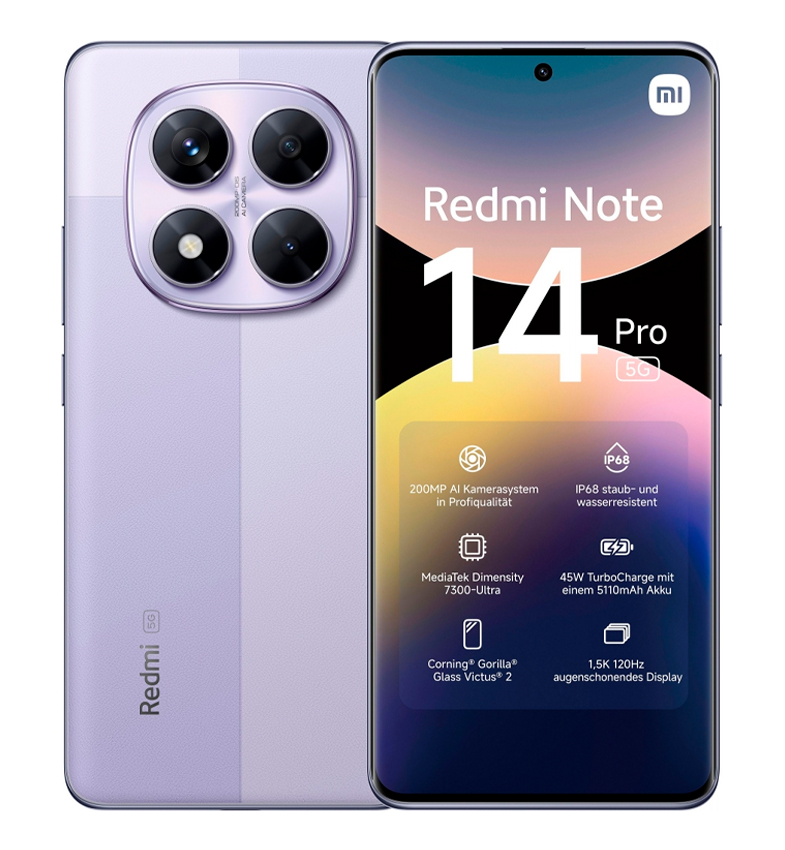 CELULAR XIAOMI REDMI NOTE 14 5G DUAL 256GB/8GB VIOLETA LAVANDA