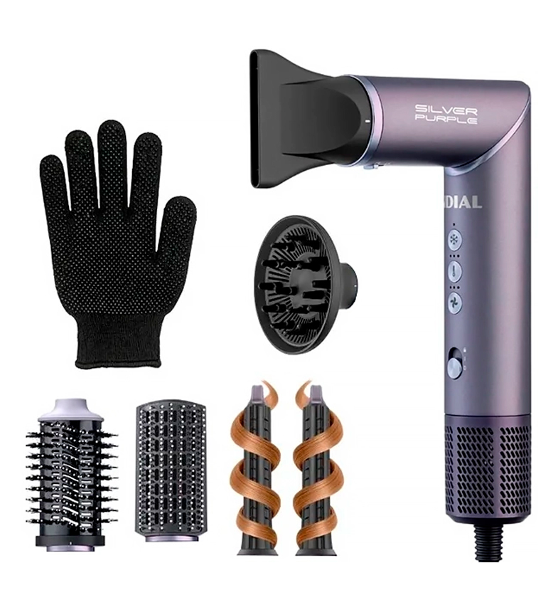 SECADOR MULTIFUNCIONAL 5 EN 1 SILVER PURPLE MOTOR BLDC