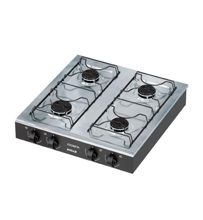 COCINA DE MESA MIDAS 4 HORNALLAS NEGRO