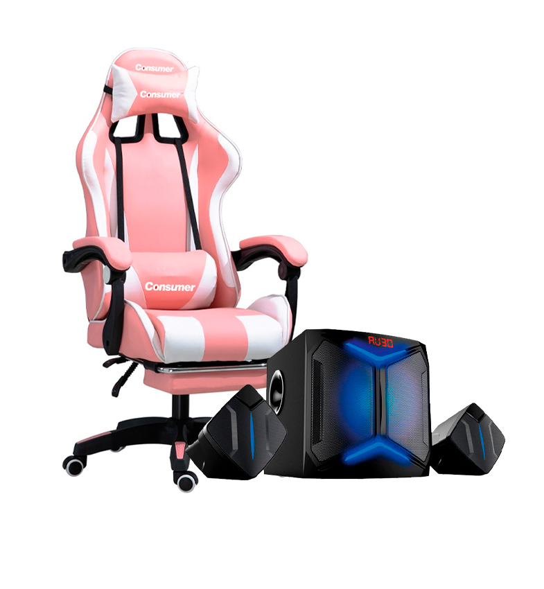 SILLA GAMER ROSA SPEAKER SPIDER CONSUMER