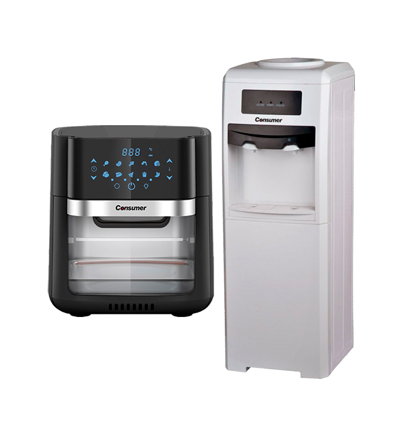 COMBO MAMA-DISPENSER DE PIE SIMPLE+FREIDORA DE 10L CONSUMER
